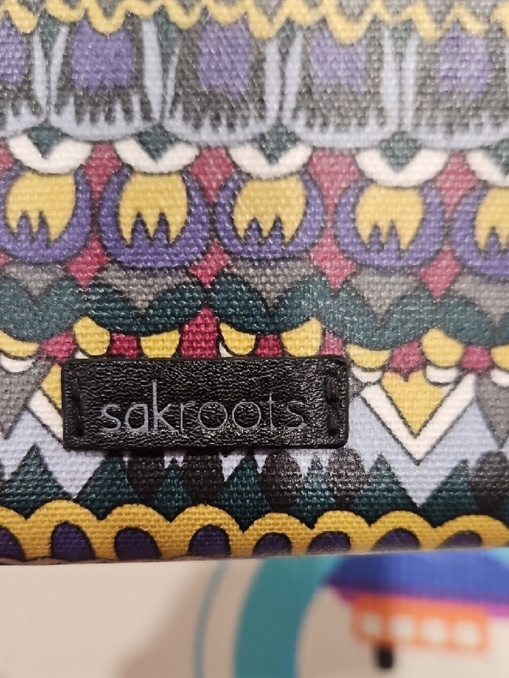 Sakroots Black and Multicolor Patterned Crossbody Wallet - Picture 2 of 10
